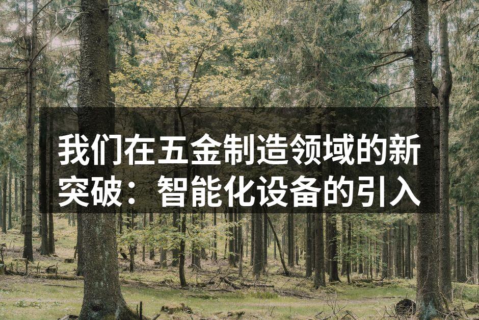 新引入的智能制造设备